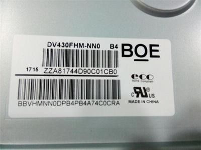 Harga yang bagus BOE 43 Inch LCD Display Screen dengan 400cd/m2 Kecerahan 1920*1080pixels Resolusi dan Konektor 51PIN untuk Pemutar Iklan on line