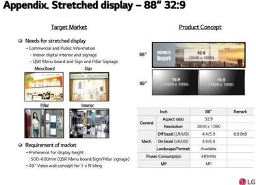 Beli Bar Layar LCD Digital Signage LG 88'' LD880DEN-UKA2 3840*1080 Pixel 56 Pin 1.07B Warna 700CD/M2 online manufacture