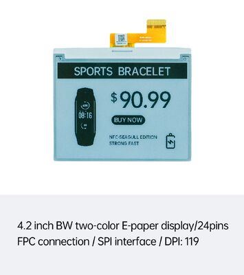 Harga yang bagus Layar Tinta E Hitam Putih 4,2 Inci dengan Antarmuka SPI untuk Smart ESL dan Smart Card on line