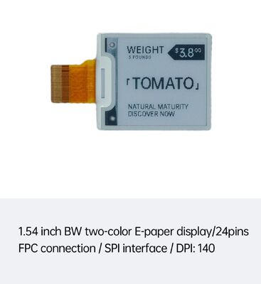 Harga yang bagus 1.54inch Black & White E Ink Display dengan SPI Interface untuk Label Rak Elektronik dan Smart Home on line