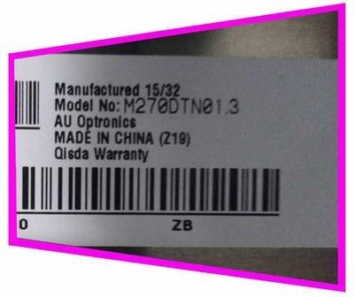 Harga yang bagus AUO M270DTN01.3 27 Inch LCD Display Panel dengan 2560x1440 Pixels 350 cd/m2 Kecerahan dan 130 Pin Connector on line
